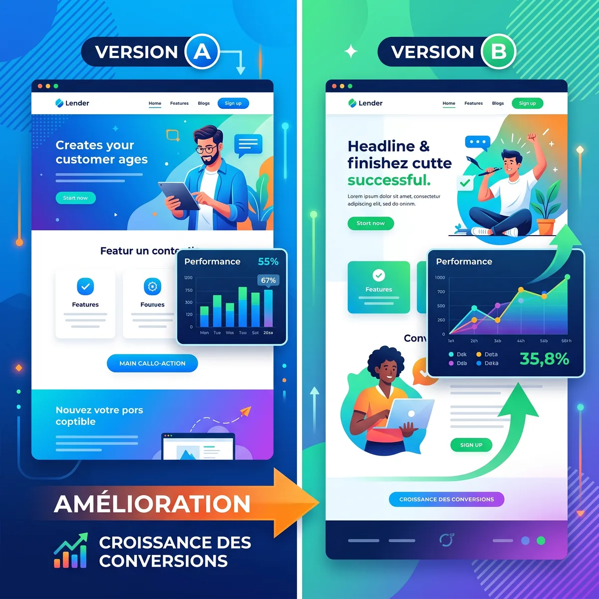 Test A/B landing page